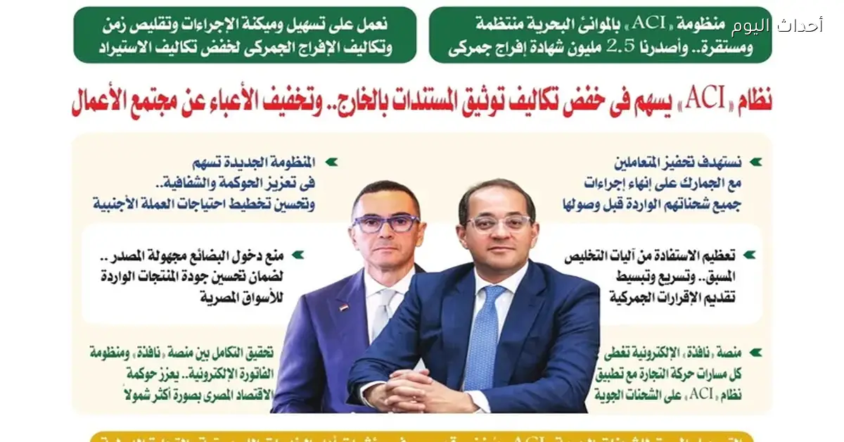 وزير المالية: Aci يمنع دخول البضائع مجهولة المصدر لتحسين جودة المنتجات في الأسواق المصرية