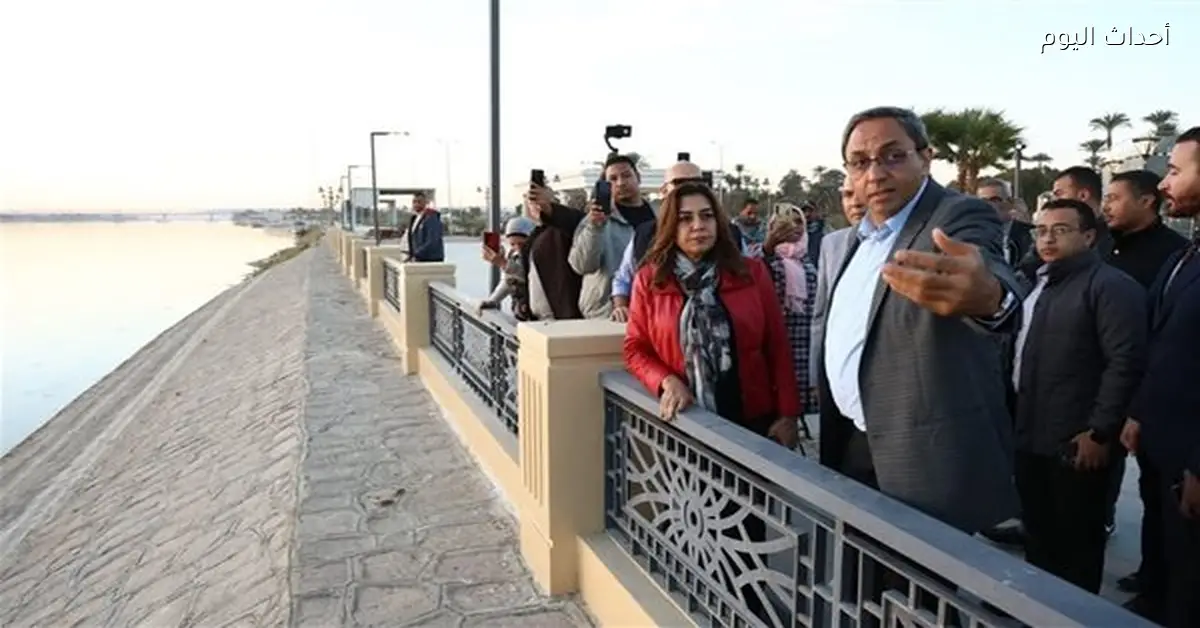وزيرة التنمية ومحافظ قنا يتفقدان مشروع الكورنيش بتكلفة 300 مليون جنيه