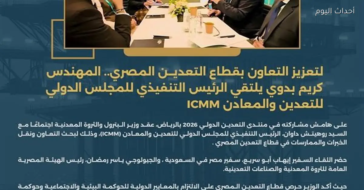 تعاون مصري دولي لتحسين السلامة في التعدين