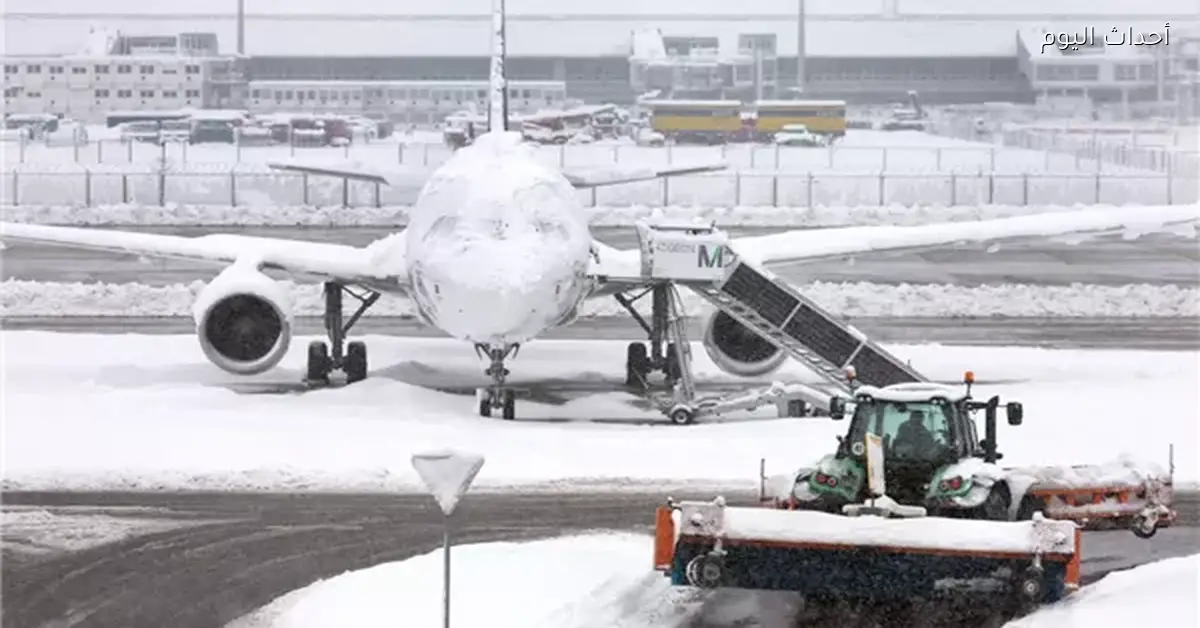 ثلوج تعيق طائرة رئيس رومانيا في مطار باريس