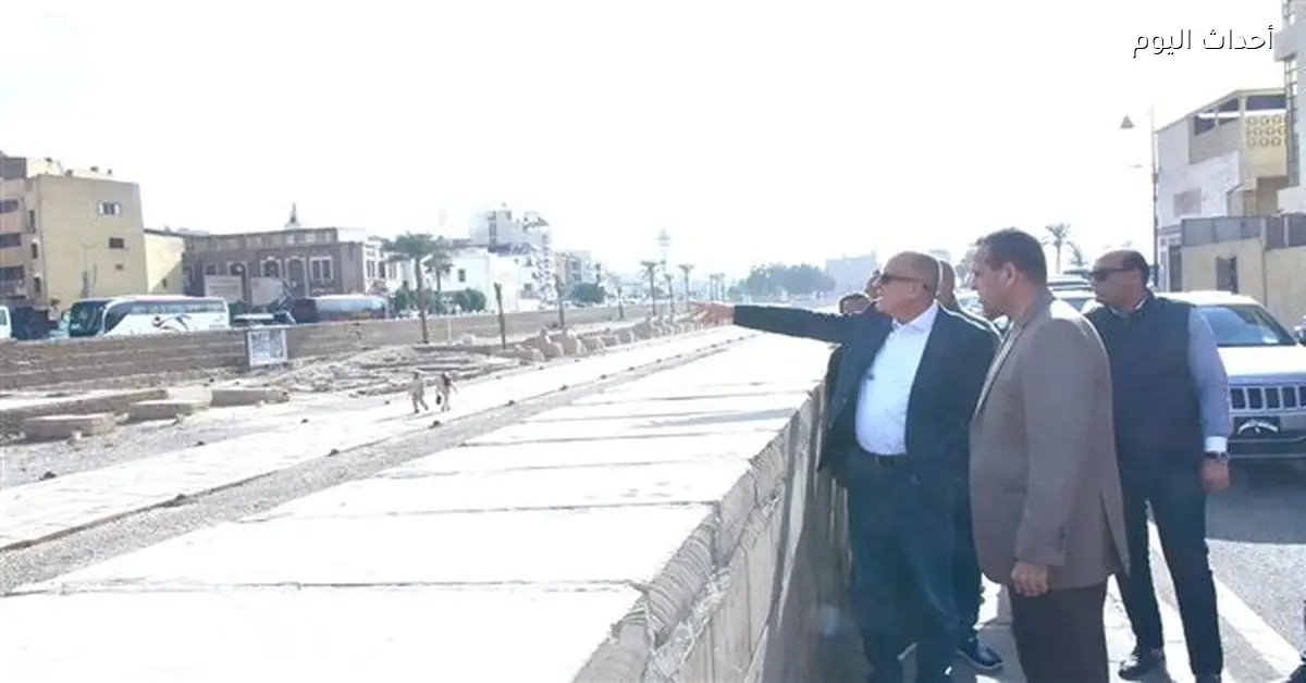 محافظ الأقصر يتفقد تنظيف وتجميل طريق الكباش بطول 2.7 كيلومتر