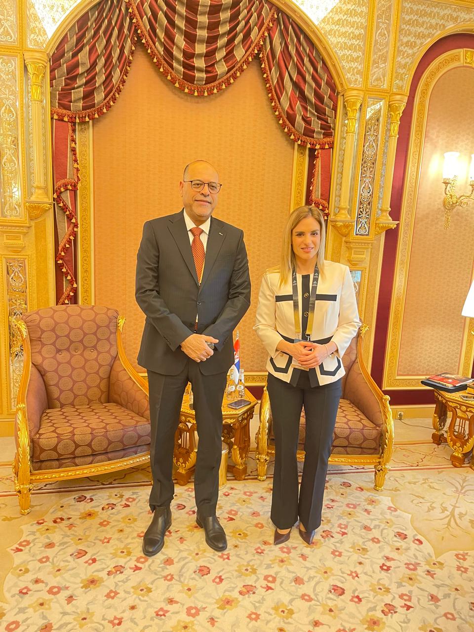 وزير العمل محمد جبران مع وزيرة العمل ميليستا دجور جيفيتش ستامينكوفسكي