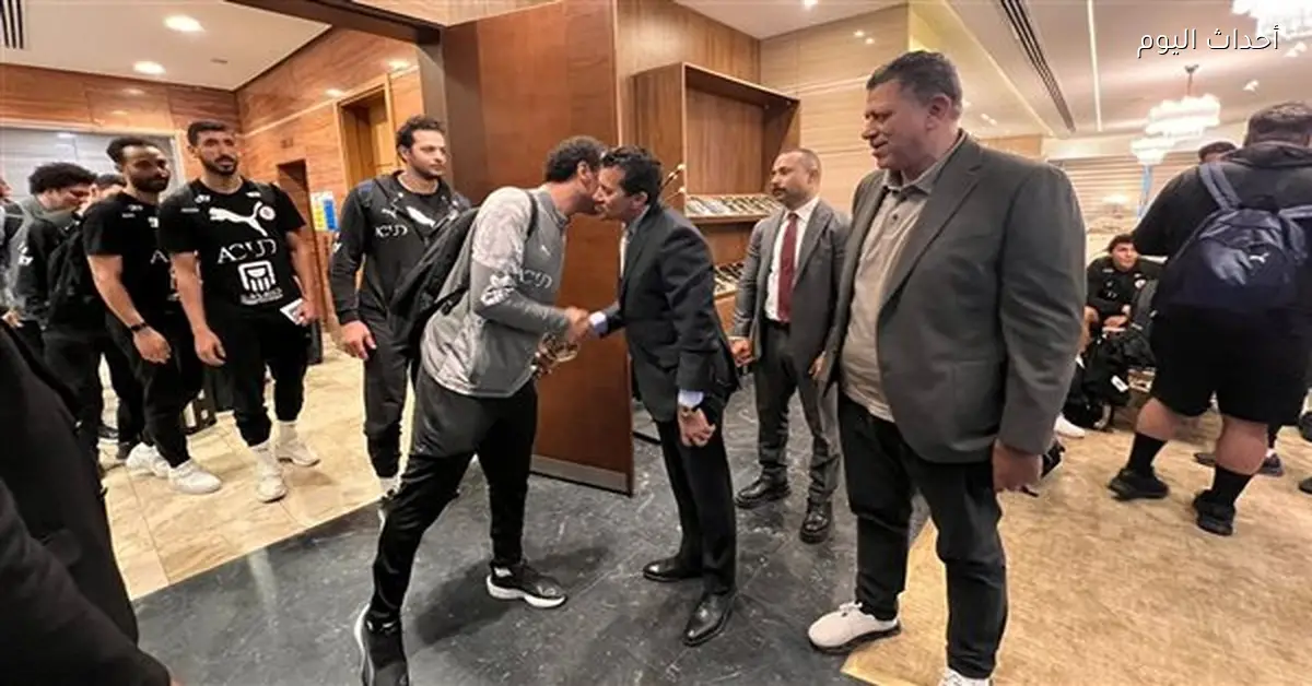 أشرف صبحي يستقبل أبطال اليد بعد عودتهم من التتويج الأفريقي العاشر