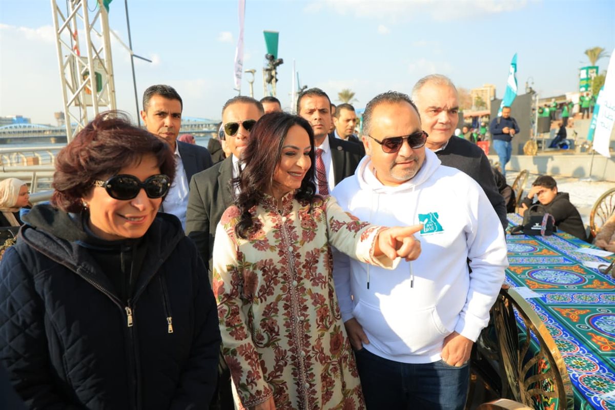 جانب من زيارة مايا مرسي لإفطار مصر الخير