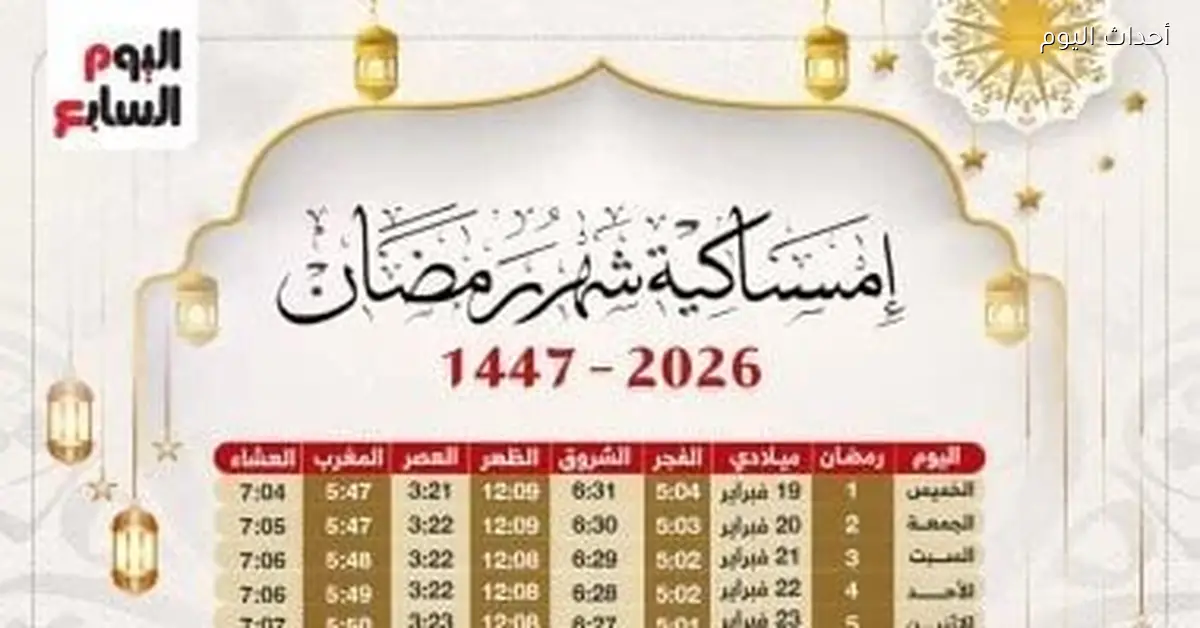 آخر يوم في رمضان 2026 كم ساعة صيام