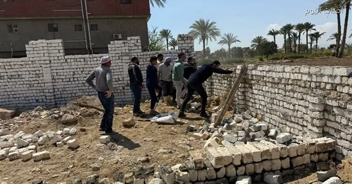 إزالة ثلاث حالات تعدي على الأراضي الزراعية في الجناين السويس