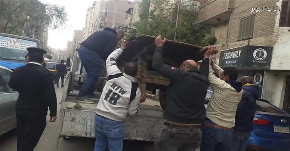 إعادة الانضباط بشوارع مستشفى الصدر والسلام في الجيزة