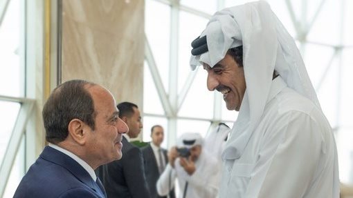 الرئيس السيسي مع أمير قطر