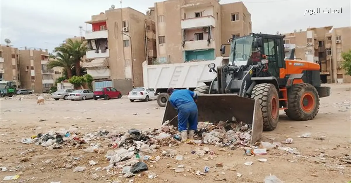 رفع كفاءة النظافة العامة في أحياء السويس