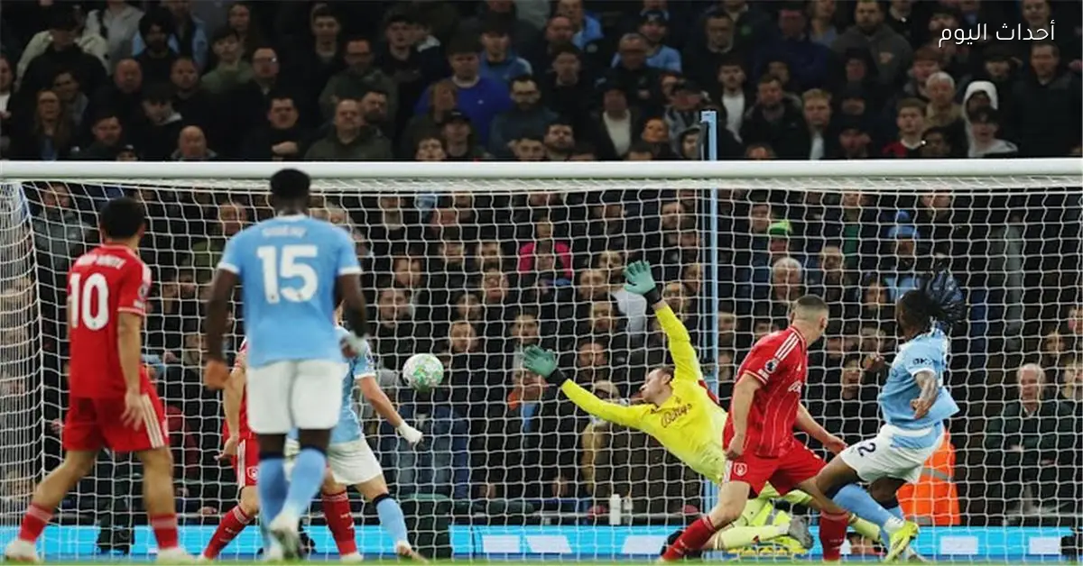 سيمينيو يحرز هدف مانشستر سيتي الأول في شباك نوتينجهام