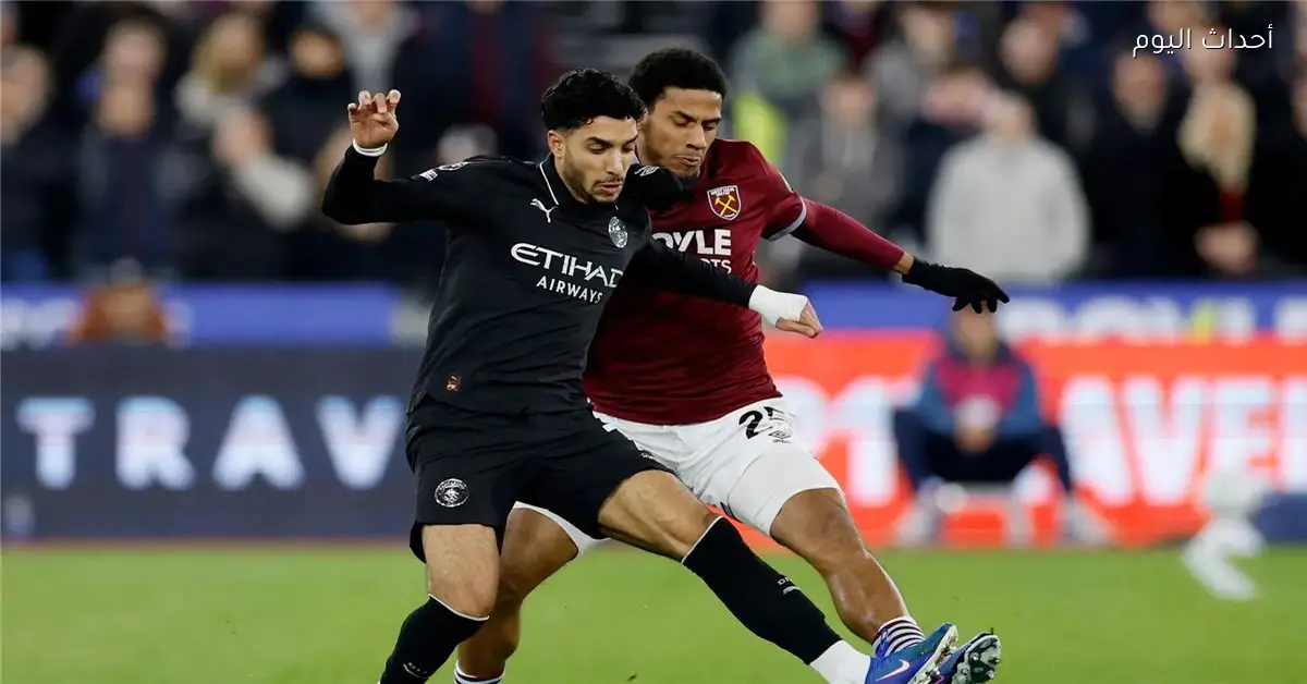 عمر مرموش في مباراة مانشستر سيتي ضد وست هام بالدوري الإنجليزي