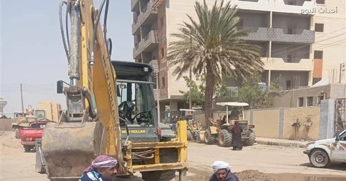 كسر في خط مياه شرب بنصر النوبة بأسوان وإعادة الضخ