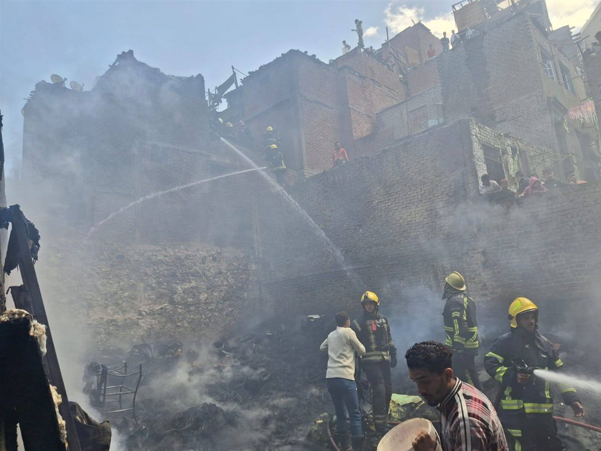 حريق مساكن الحرفيين بمنشأة ناصر