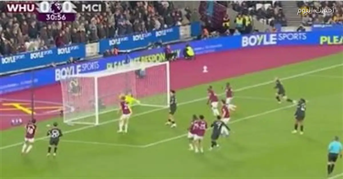 ملخص وأهداف الشوط الأول لمباراة مان سيتي ووست هام في البريميرليج