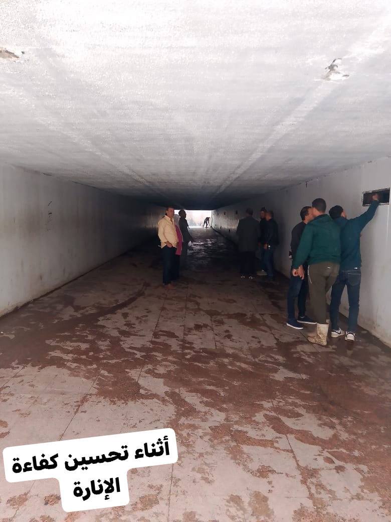 جانب من أعمال تطوير نفق وادي النيل