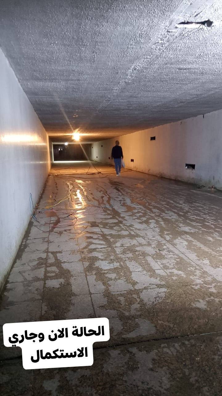 جانب من أعمال تطوير نفق وادي النيل