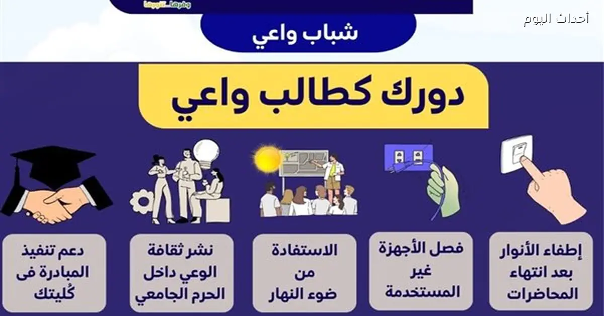 إنفوجراف جديد من جامعة أسيوط لتعزيز ترشيد استهلاك الكهرباء