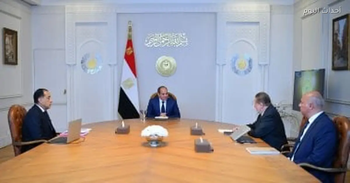 اجتماع الرئيس السيسي برئيس الوزراء ومحافظ البنك المركزي