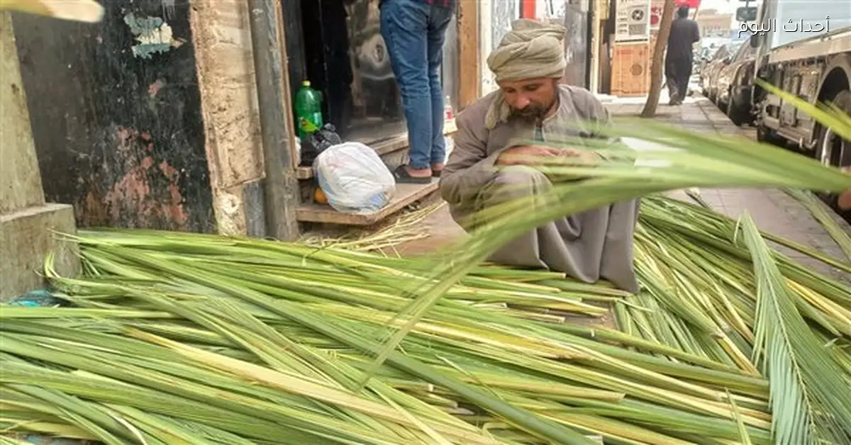 عيد الشعانين في قنا يحتفل بجريد النخيل والتصاميم التقليدية