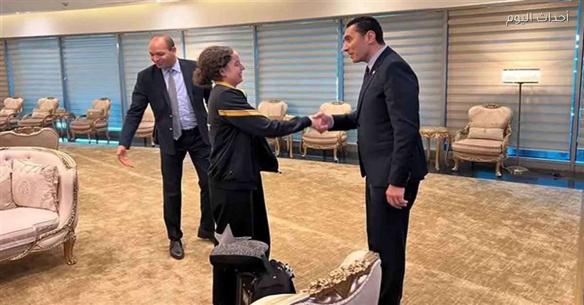 وزير الشباب والرياضة يستقبل هنا جودة بعد نجاحها في كأس العالم